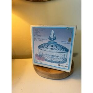 Vintage Indiana Glass Pastel Blue Princess Candy Box with Lid in Original Box